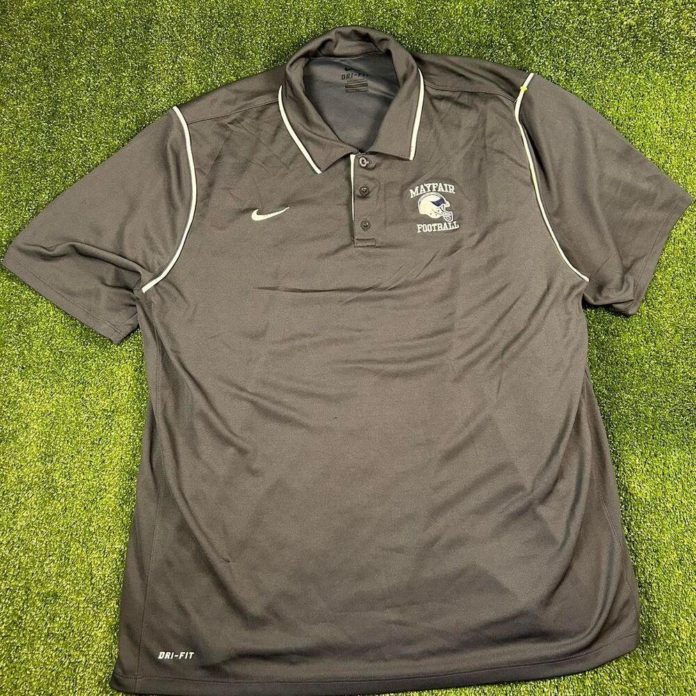 Nike Men's Grey and Navy Polo-shirts